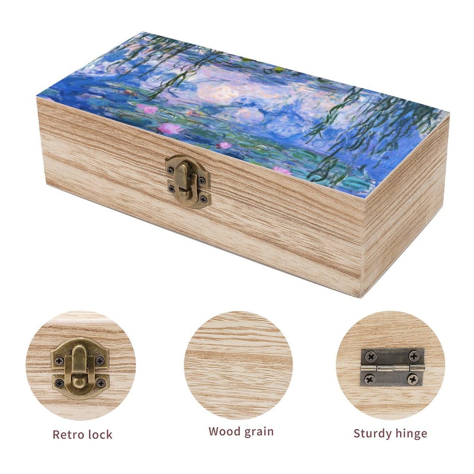 Amazon｜木製ボックス 絵画 睡蓮 クロード・モネ 収納ケース